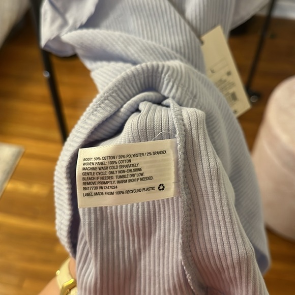 NWT Light Blue Ruffle Sleeve Ribbed Top - Picture 7 of 7